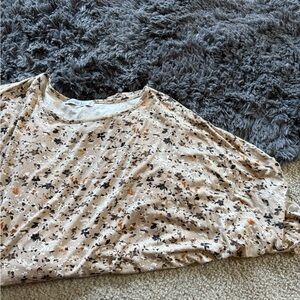 Michelle Mae Beige and Black Floral Top